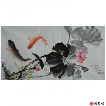 金春阳《年年有余》朝鲜国画