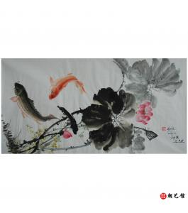 金春阳《年年有余》朝鲜国画