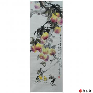 金春阳《桃子》朝鲜国画-1112