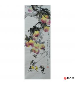 金春阳《桃子》朝鲜国画-1112