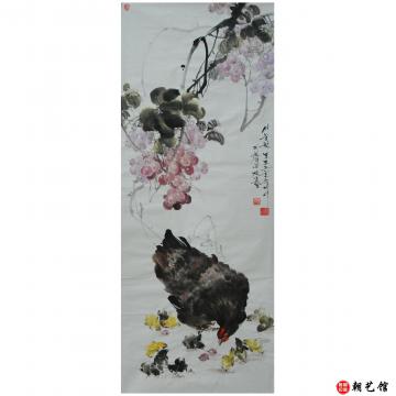 金春阳《葡萄》朝鲜国画-1112