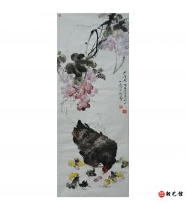 金春阳《葡萄》朝鲜国画-1112