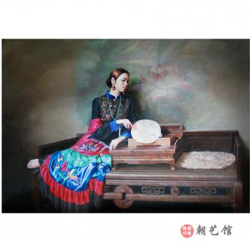徐永镇《茶香》朝鲜油画-jth
