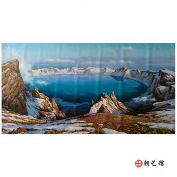 崔大成《天池》朝鲜油画