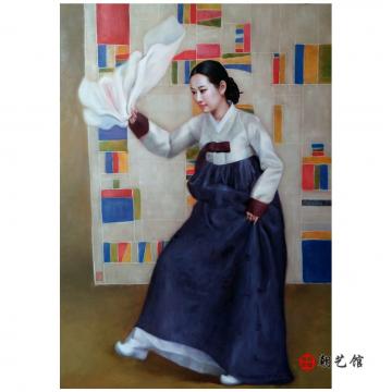 金哲男《舞》朝鲜油画-ks