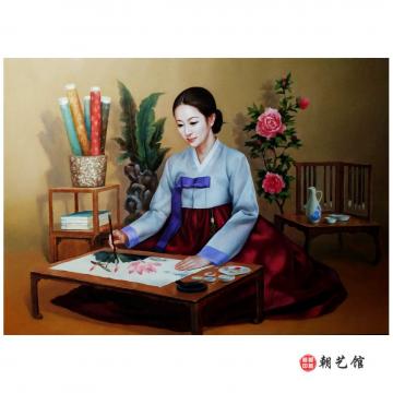 金哲男《闺秀》朝鲜油画