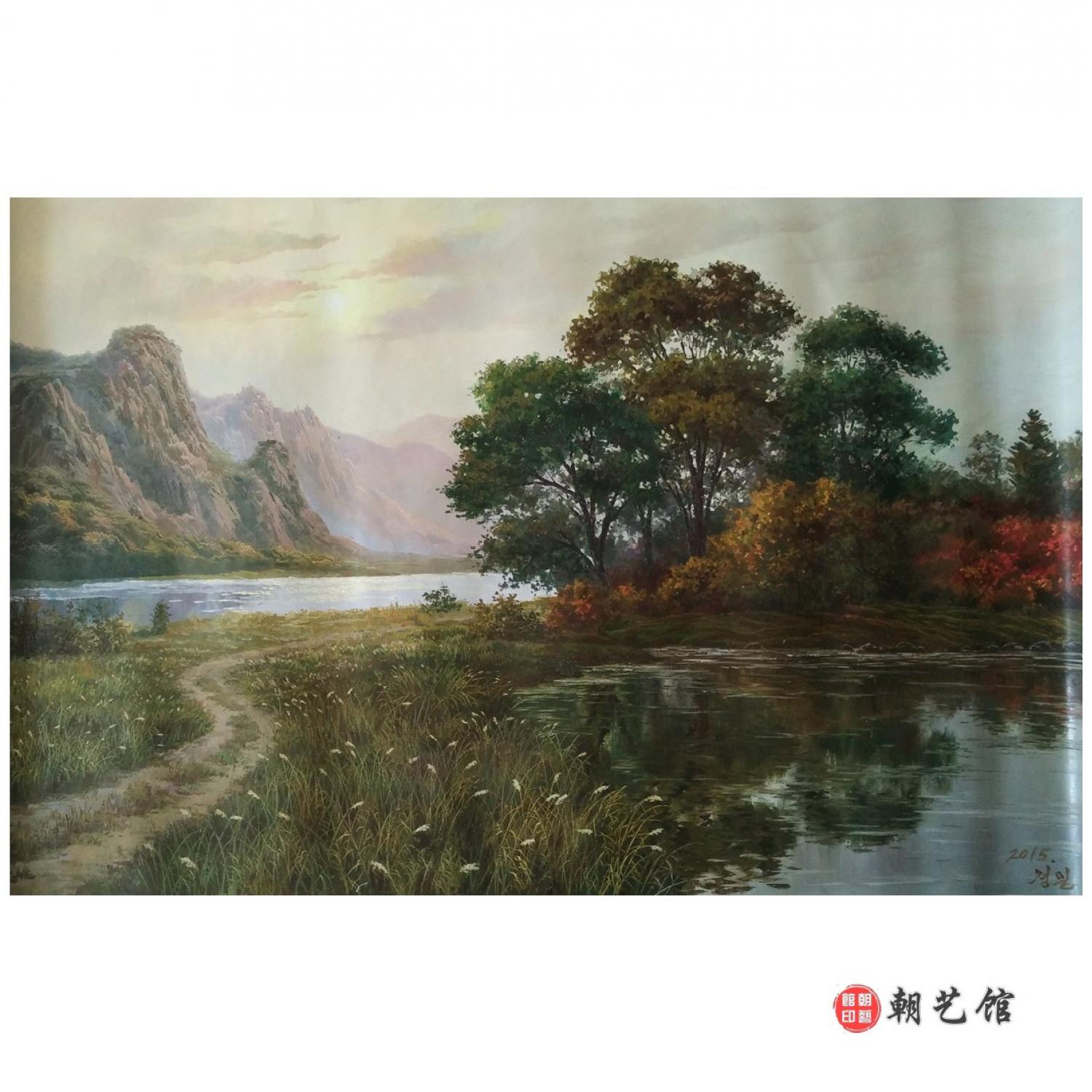 李京日《夏末》朝鲜油画--xyg