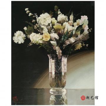 李洪钟《瓶花》朝鲜油画-xyg-xg2