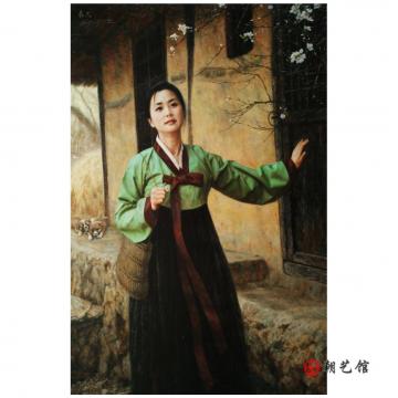丘进天《春天》朝鲜油画---xyg-xgf-ks