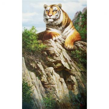 朴金成《虎威》朝鲜油画--L913
