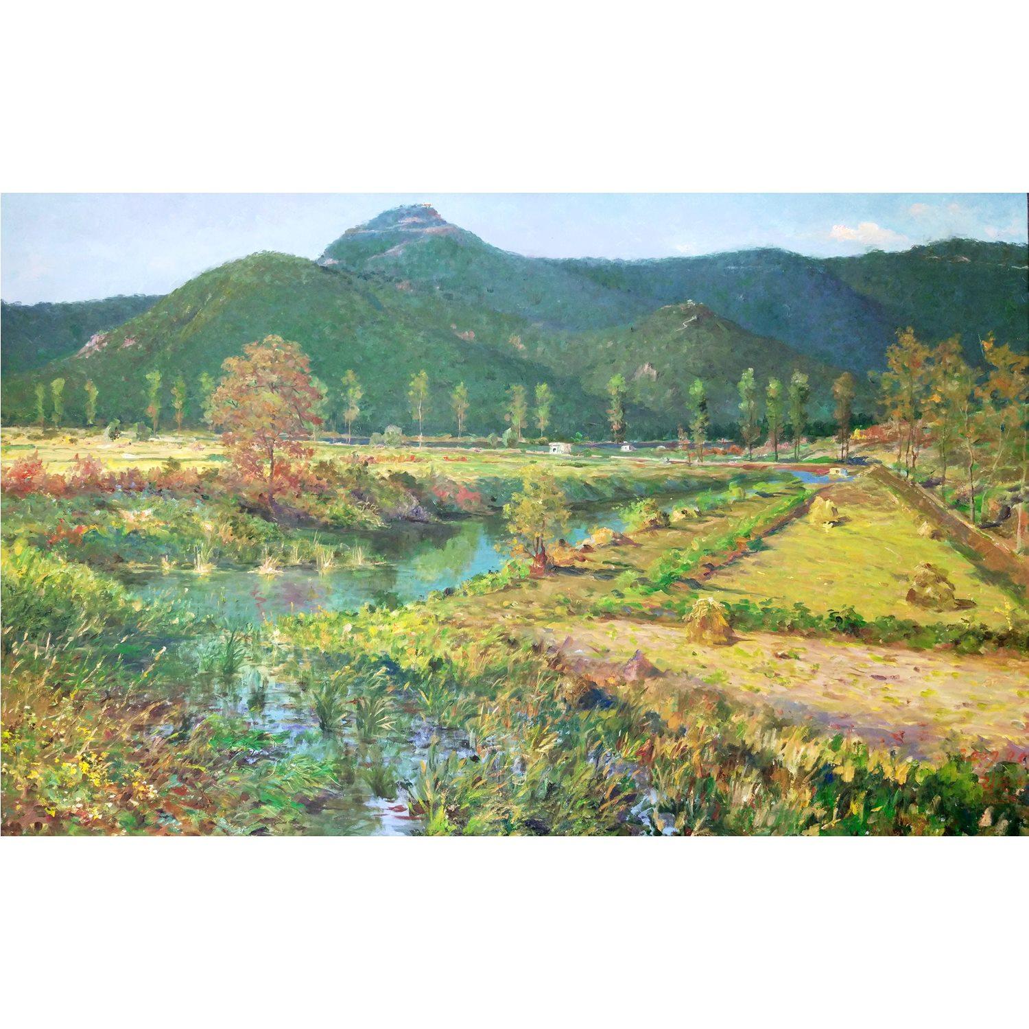 李根泰《野外》朝鲜油画