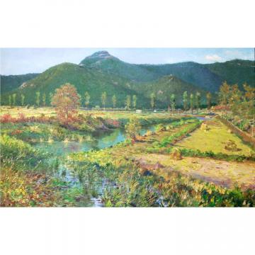 李根泰《野外》朝鲜油画