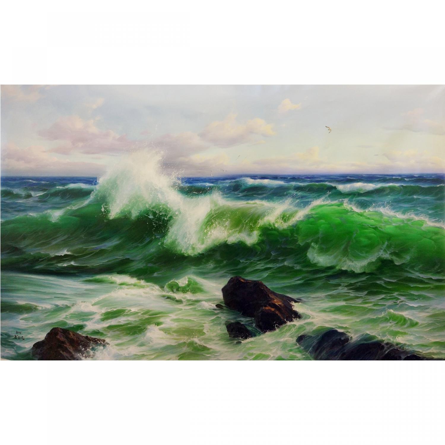 金成根《大海》朝鲜油画