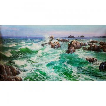 金成根《海浪》朝鲜油画