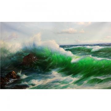 金成根《怒浪》朝鲜油画