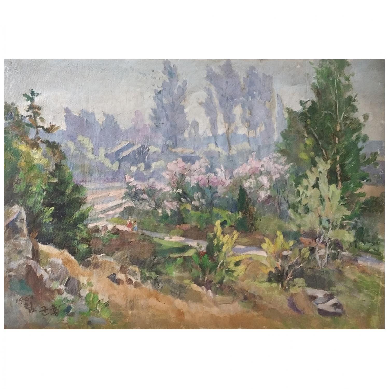林君鸿《秋天》朝鲜油画-L820
