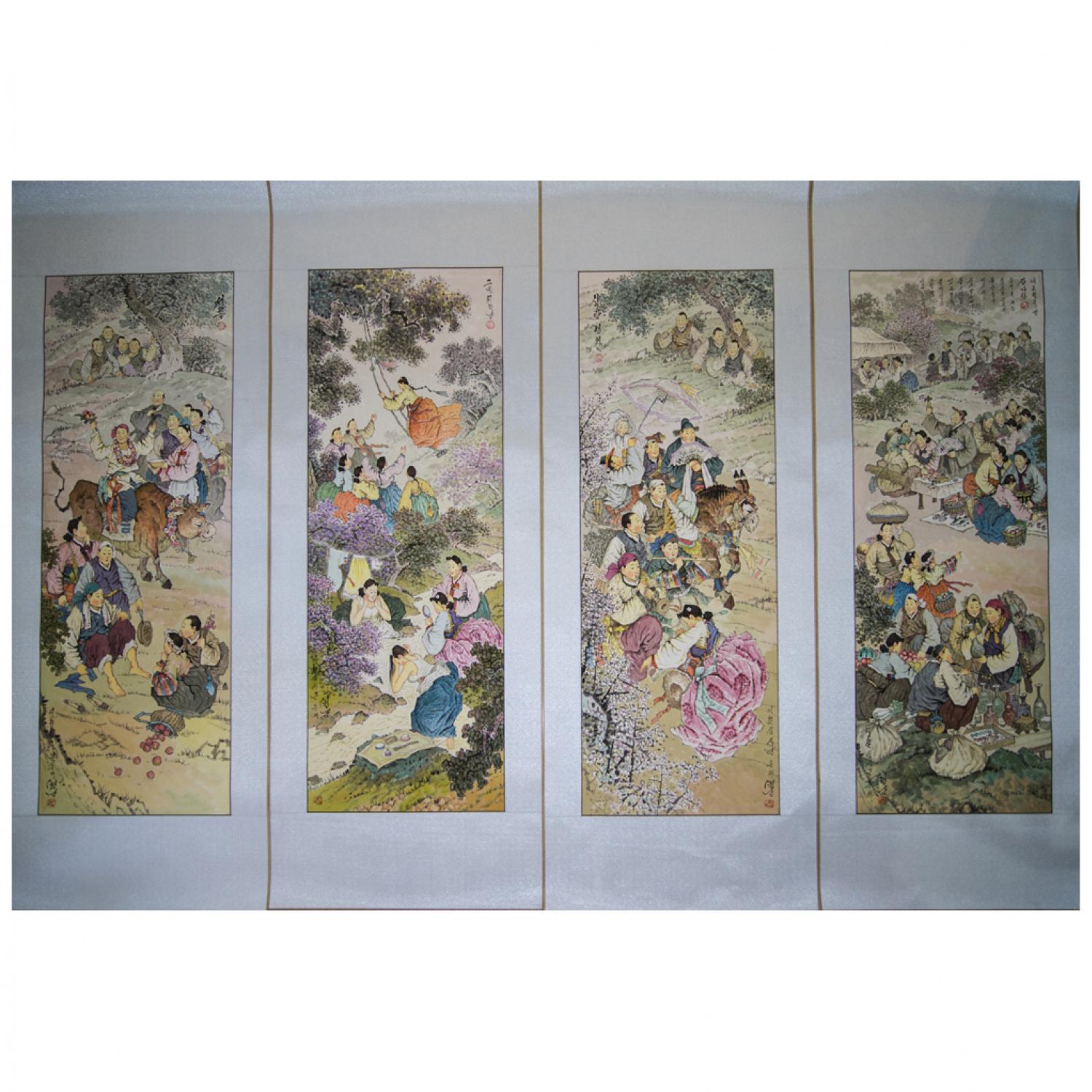 金炳男《朝鲜传统民俗》朝鲜国画