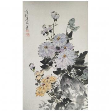 吴永成《菊》朝鲜国画