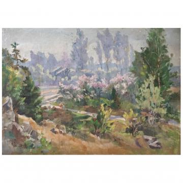 林君鸿《秋天》朝鲜油画-L820