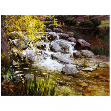 安德永《木兰峰的秋》朝鲜油画风景-817sz-L820