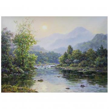 朴哲民《故乡》朝鲜油画风景-L927