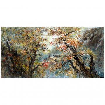 韩熙峰《妙香山秋色1》朝鲜国画
