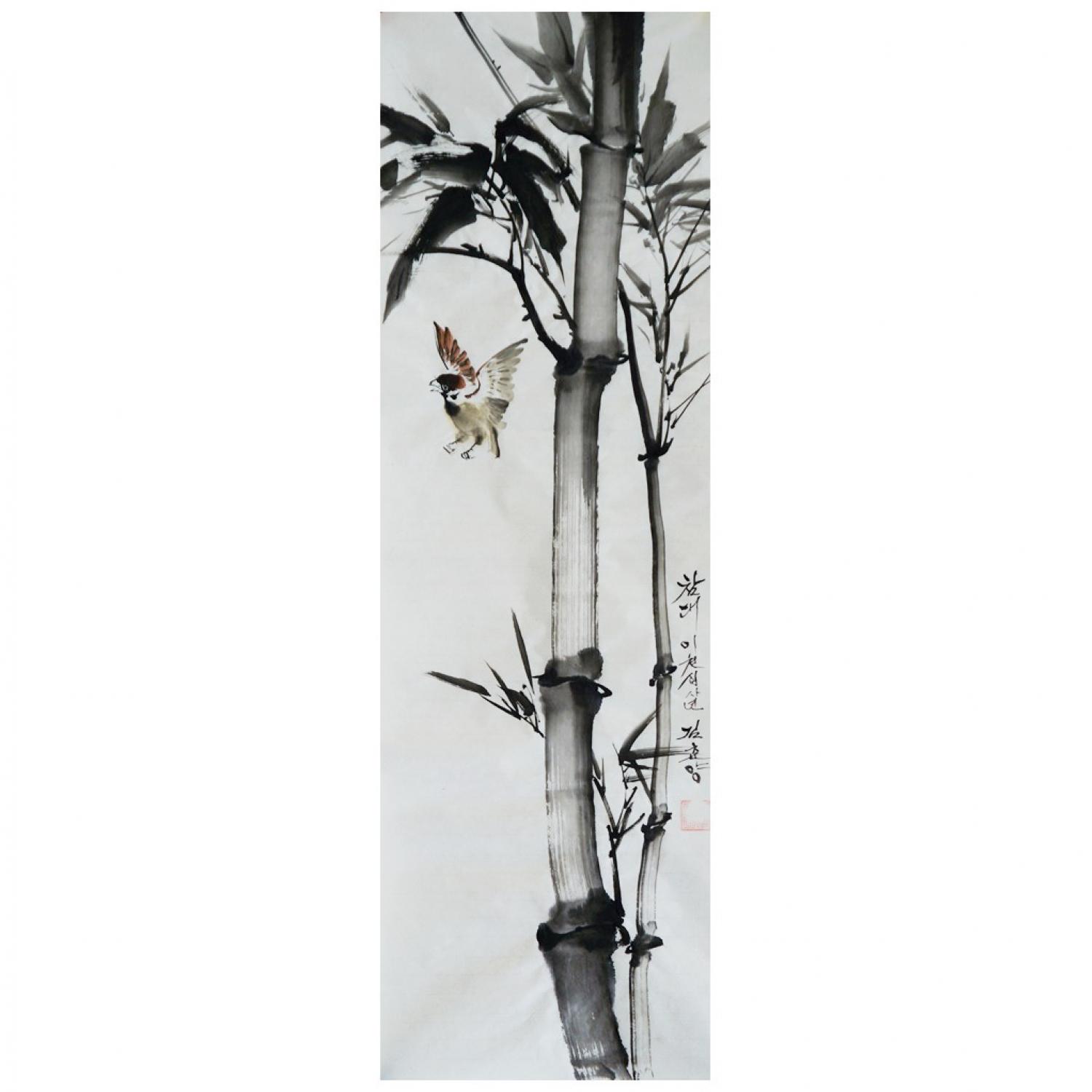 金春阳《竹子》朝鲜国画