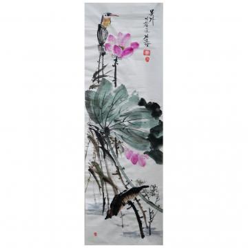 金春阳《莲花》朝鲜国画