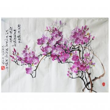 金春阳《春暖花香》朝鲜国画