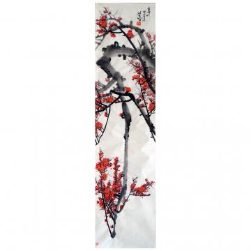 金春阳《红梅》朝鲜国画