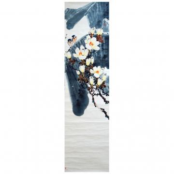 吴永成《木兰与麻雀》朝鲜国画-1112