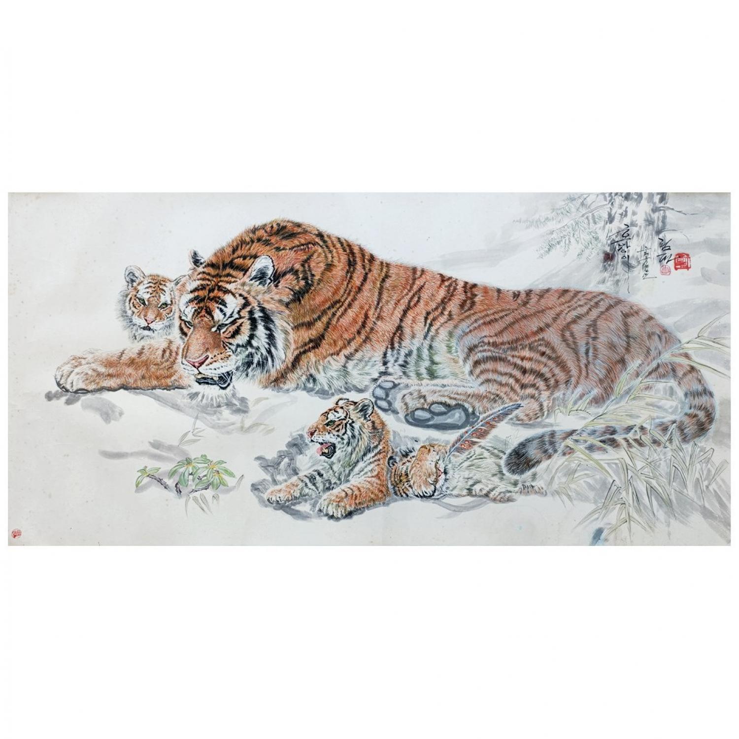 林波《情暖》朝鲜国画