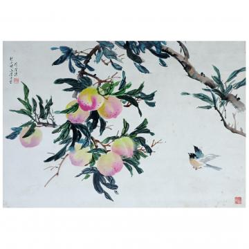 李吉男《相约》朝鲜国画