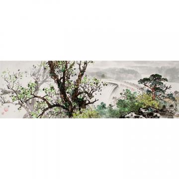 鲁善州《主体思想万岁大坝》朝鲜国画