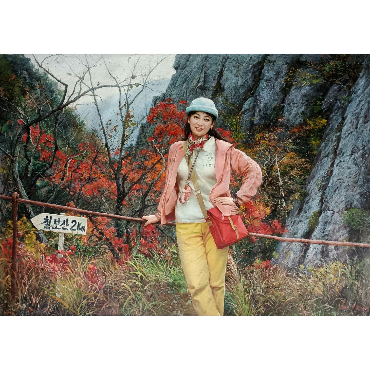 金英民《七宝山》朝鲜油画