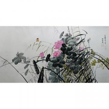 姜学哲《春天》朝鲜国画