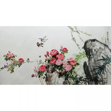 姜学哲《争艳》朝鲜国画-1112