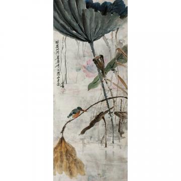 崔成龙《莲池》朝鲜国画