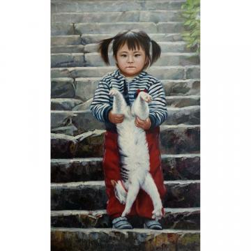 张光星《童趣》朝鲜油画